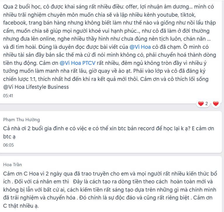 Cảm nhận học viên Phạm Thu Hường & Hoa Trần