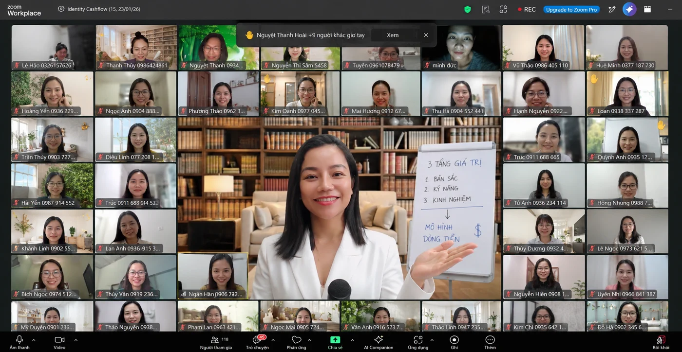 Lớp học Zoom Identity Cashflow